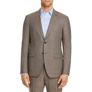 John Varvatos Star Bleecker Brown Sharkskin Slim Fit Suit Jacket Coat 38 S 38S